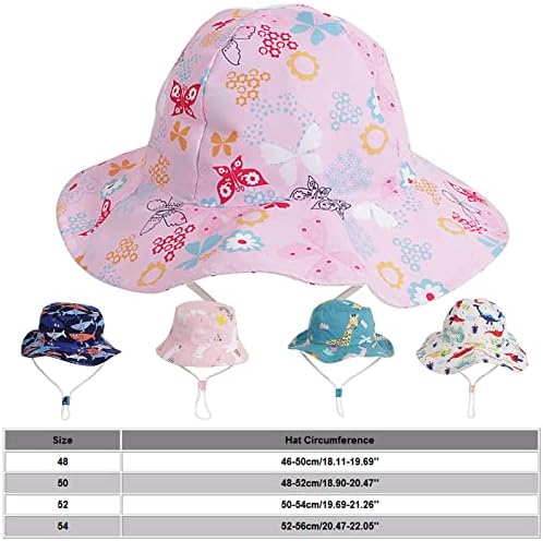משוכנע 8 כובע שמש רחב מתכוונן כובע שמש - ילדים UPF50+ כובע דלי קיץ, כובע משחק נושם נושם נושם