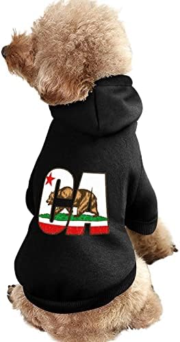 דגל דוב קליפורניה דגל חורף קפוצ'ון קפוצ'ון סווטשירטס סוודר הדפס לכלבים חתולים גור בינונית קטנה