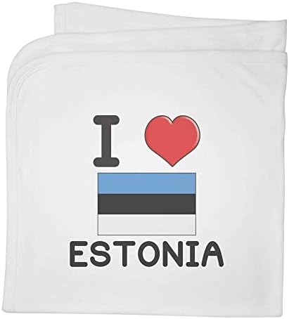 Azeeda 'אני אוהב אסטוניה' שמיכה / צעיף כותנה כותנה
