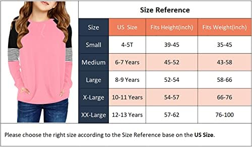 Lookbookstore בנות סווטשירט סווטשירט שרוול ארוך חולצת חולצה סוודר צמרות טיז בגודל 4-13