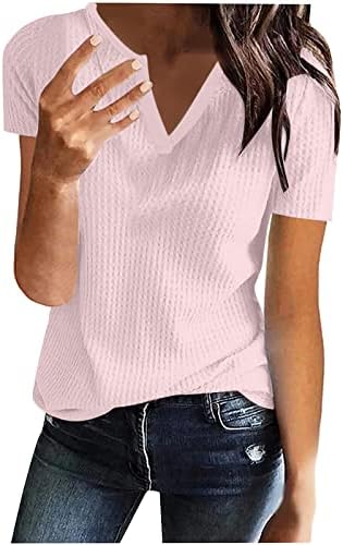 בנות בראנץ 'חולצות שרוול קצר חולצות טשירטים נ' צוואר רופף בכושר בסיסי בקיץ סתיו צמרות 2023 בגדים