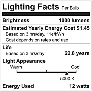 תאורת ג ' נרל אלקטריק 96852 הוביל תאורה פנימית, ניתן לעמעום, 12 וואט 1000 לומן נורה 30 ליטר