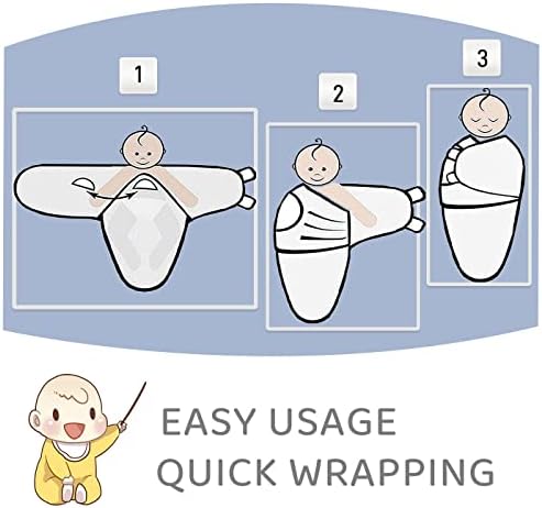 שמיכת פנאופ פנאפ-אפס 3-6 חודשים כותנה 1.0 טוג ניילון תינוקות עטוף תינוקות לבנים ולבנות, חבילה של 3