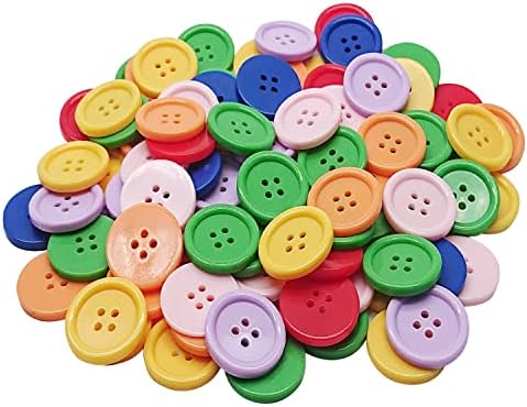 1 אינץ כפתורים 4 חורים עגול כפתורים 25 ממ עבור עשה זאת בעצמך תפירת קרפט, ססגוניות 100 יחידות
