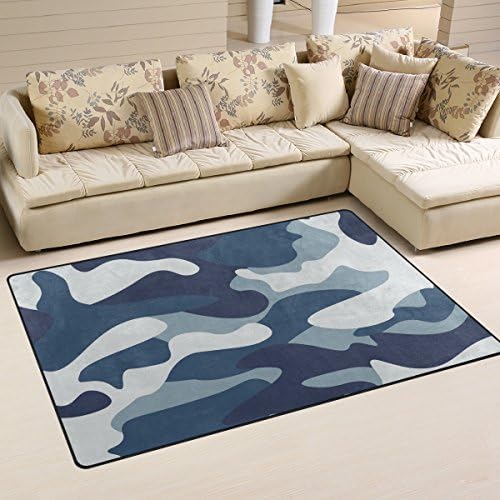 שטיח אזור ווליי, שטיח הרצפה של הצבא הכחול שוער ללא החלקה למגורים בחדר מעונות דקור חדר שינה 31x20 אינץ '