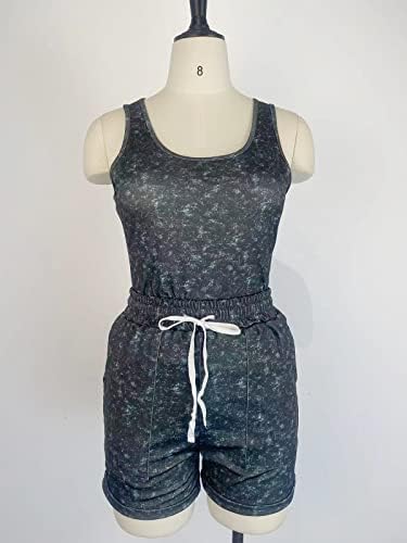 תלבושות של Agenlulu 2 חלקים לנשים אימון מערכות אימון הדפסה עניבת צבע גופיית המותניים של גופיית מכנסיים קצרים