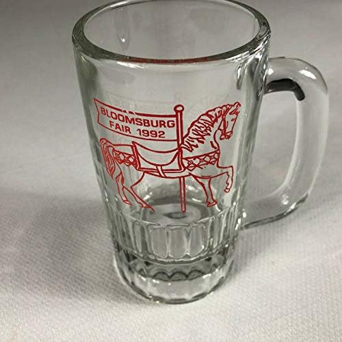 בלומסבורג זכוכית הוגנת שטיין וינטג '1992 ספל בירה משקה קרוסלת סוסים בפנסילבניה
