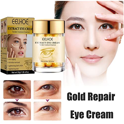 זהב מחיה עיניים תיקון שקיות עיניים ומעגלים כהים לחות לחות לחות עין מתאימה לכל סוגי העור פפטידים קולגן