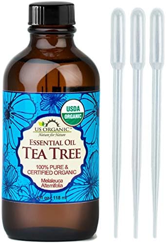 אורגני ארהב עץ תה טהור שמן אתרי - USDA מוסמך אורגני, מזוקק קיטור, מקורו בדרום אפריקה, לא מדולל,