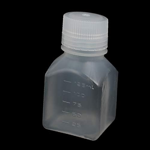 X-DREE 5 PCS 125 מל בורג פלסטיק עליון דגימה כימית בקבוק מגיב לבן למעבדה (BIANCO DI BOTTIGLIA DEL