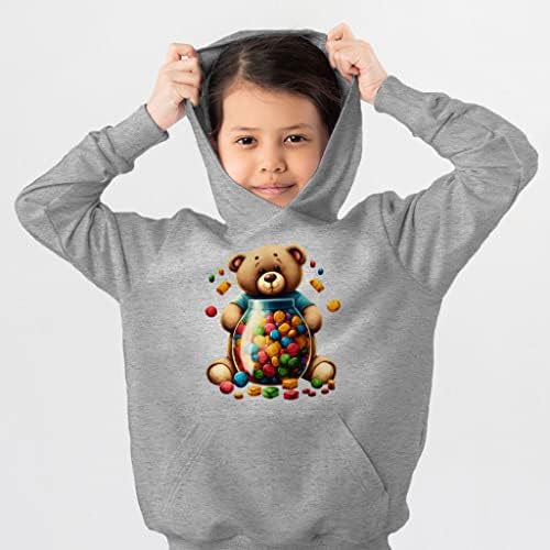 עיצוב דובי טדי קפוצ'ון צמר ספוג ילדים - קפוצ'ון לילדים חמודים - קפוצ'ון גרפי לילדים