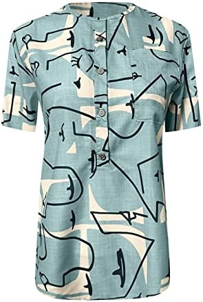 פס חולצות לנשים חולצות לנשים קצר שרוול קיץ אופנה מזדמן טרנדי מודפס טי חולצה אישה טי