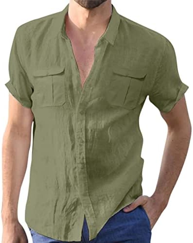 ארוך רטרו לא מוצק חולצה גברים בבאגי כותנה כיס חולצות תערובת חולצות שרוול גברים של חולצה זכר חולצות