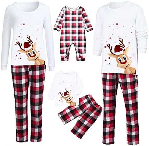 XBKPLO משפחת עכבר פיג'מה תלבושות בגדי שינה, תלבושת לחג המולד תואמת תואם לחג המולד PJS משפחתי PJS