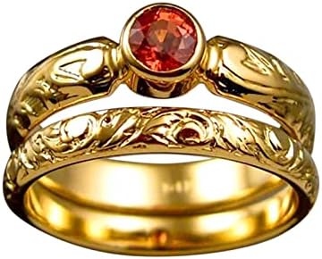 שרשרת אצבעות אמצעיות לנשים טבעות חתונה זהב טבעות שני טבעות תכשיטים