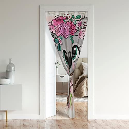 וילון דלת קואלה מצויר של ארוזברידיאל, וילון דלת קואלה חמוד, דלת דלת דובדבן דלת פריחת דובד