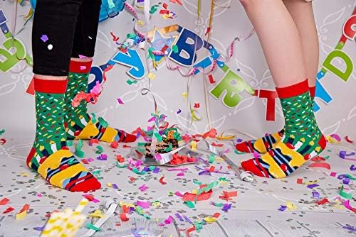 קשת גרביים - גברים נשים מצחיק שמח יום הולדת גרבי קופסא מתנה - 3 זוגות