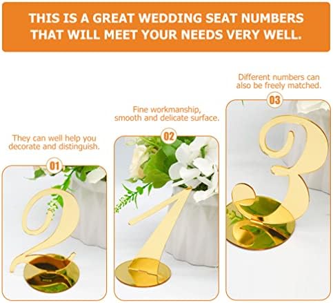 קישוטי חתונה של Abaodam 10 יחידות מספרי שולחן אקרילי, 0-9 מספרי שולחן חתונה עם בסיס מחזיק, חתונה,