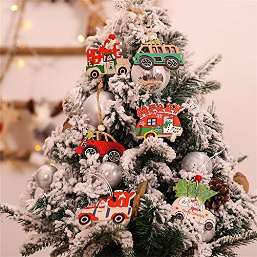 קישוט עיצוב לחג המולד תליון מעץ חג המולד מצויר קלטת עץ קריאייטיב קישוט מכוניות תלות אבן דקורטיבית