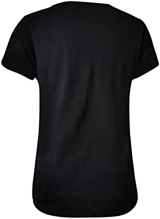 XPIGPQ נשים חולצות מזדמנים 2023 טוויסט טוויסט טוויסט טוניקה צמרות שרוול קצר V חולצה רופפת חולצות טוויזיות