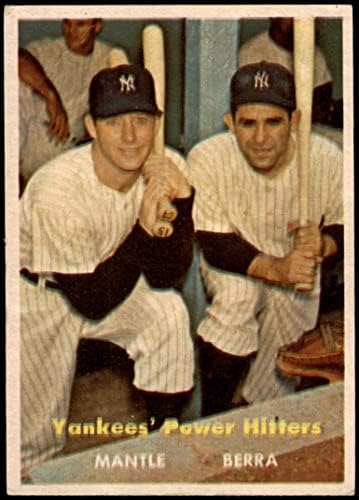 1957 Topps 407 ינקי המפגשים של ינקיס מיקי מנטל/יוגי ברה ניו יורק ינקי vg Yankees
