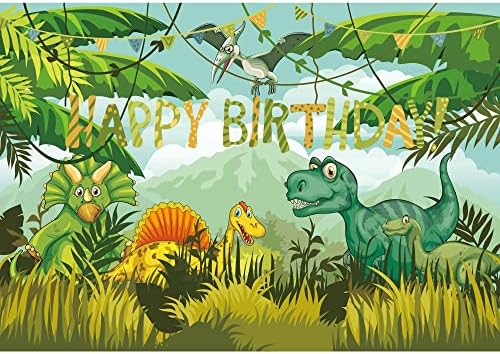 קטן דינוזאור שמח יום הולדת רקע עבור ילד ילדים ילדי ספארי ג ' ונגל יום הולדת ספקי צד צילום רקע תמונה אבזרי