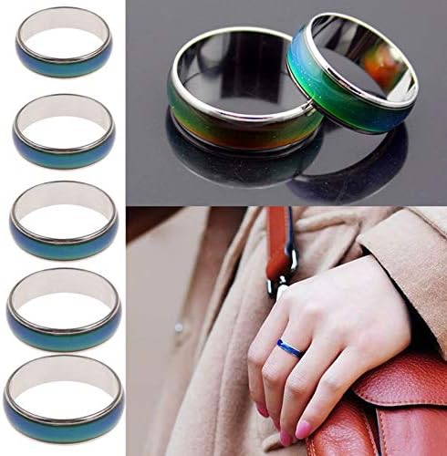 טמפרטורה רגיש צבע שינוי טבעת 6 ממ רחב אוהבי נירוסטה מצב רוח טבעת מצב רוח רגיש צבע שינוי טבעת חדש יצירתי אופנה