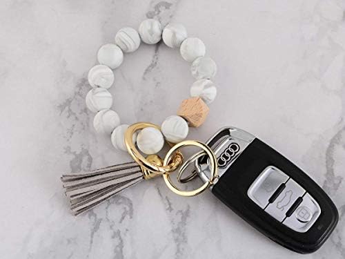 סיליקון מפתח טבעת צמיד צמיד חרוזים צמיד אלסטי נייד רכב מחזיקי מפתחות שרשרות עבור נשים בנות