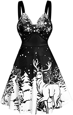 נשים סקסי קלע מידי שמלות 1950 בציר רוקבילי נדנדה שמלת פתית שלג שרוולים חג המולד לנשף תה שמלה