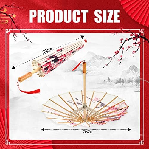 4 יחידות משומן נייר מטרייה סיני קלאסי פריחת שזיף נייר מטריית שמשייה אמנות ריקוד יפני מטרייה