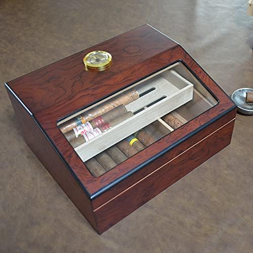סיגר הומידור, אקאניוויט ספרדית ארז בעבודת יד סיגר תיבת עם מדחום מדדי לחות, בעבודת יד שולחן העבודה
