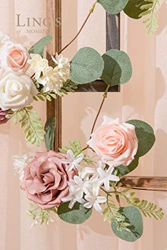 הרגע של לינג גינה מאובקת ורד מאובק פרחי חתונה מלאכותית משולבת לחתונה זרי פרחים סידורי פרחים קישוטי מקלחת