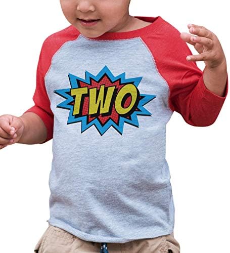 7 אכלו 9 הלבשה חולצת יום הולדת שנייה לגיבור בנים ילד בן שנתיים ילד יום הולדת ילד קומיקס שתי חולצת טריקו