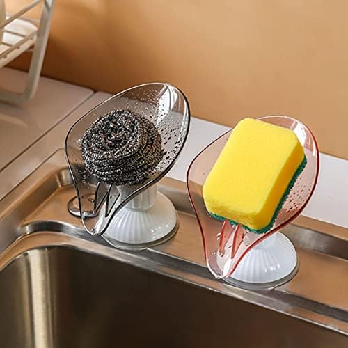 IESEFZH SOAP SACH למקלחת עלה צורת קופסת סבון סבון כלים למגש צלחת ניקוז אמבטיה