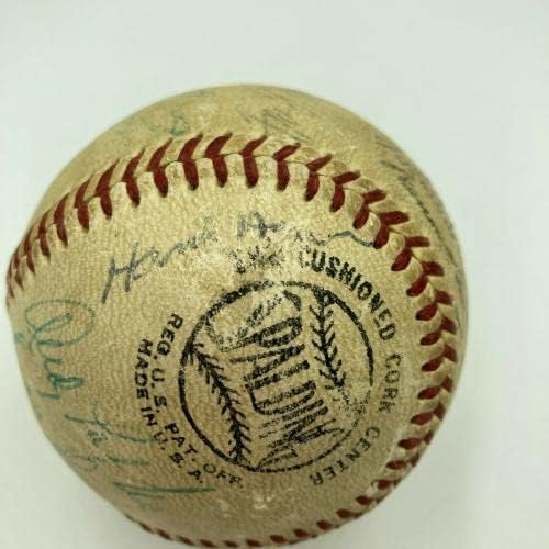 1957 מילווקי בראבס סדרה העולמית קבוצת אלופות החתימה בייסבול JSA Hank Aaron - כדורי בייסבול עם חתימה