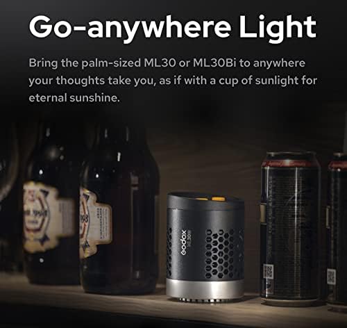 GOODOX ML30-K2 ערכת LED LED אור וידאו, CRI 96+ TLCI 97+, 8590LUX@1M, אפקטים של 4FX, מצב SLIENT, עם סוללת