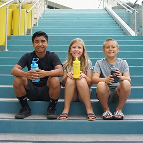 Takeya Actives ילדים מבודדים נירוסטה בקבוק מים עם מכסה קש, 16 אונקיה, סומק/סופר ורוד
