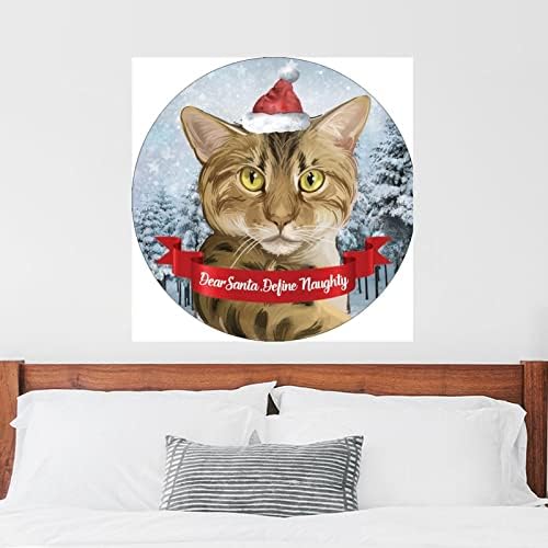 חתול ב חג המולד כובע יקר סנטה, להגדיר שובב מדבקות עבור חדר קיר ציטוט אמרות מדבקות חדש בית מתנה