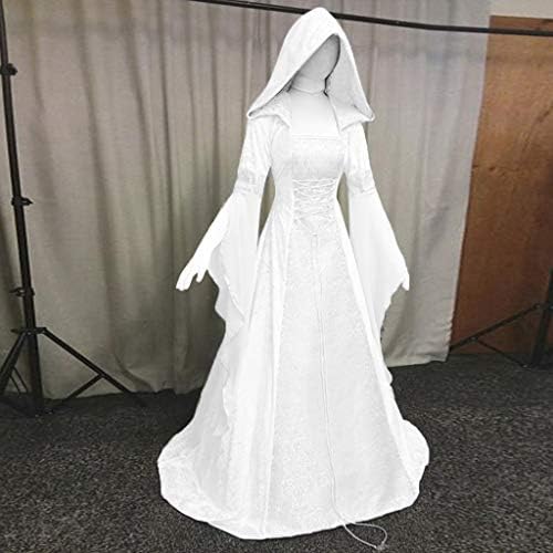 צפותים מימי הביניים מכשפה שמלת בציר ברדס מכשפה גלימת שמלת חצוצרת שרוול מימי הביניים חתונה שמלת