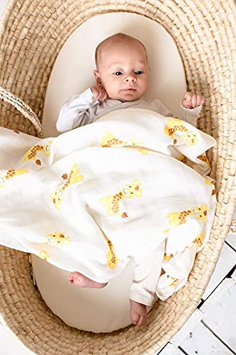 Cuddlebug Muslin שמיכות חוטף לתינוקות לבנים ובנות בגודל גדול 4 x מטר - כותנה מוסלין 4 חבילה