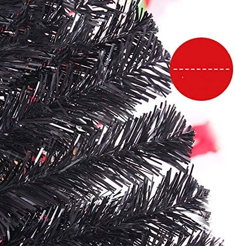 DLPY 6ft שחור מלאכותי עץ חג המולד קלאסי קלאסי פרימיום אשוחית עם עמדת מתכת מתקפלת לקישוט חג-שחור 6ft