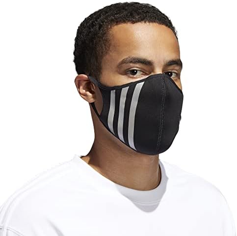אדידס מקוריים 3 פסים לספורט לגברים כיסוי פנים, 3 חבילות, שחור