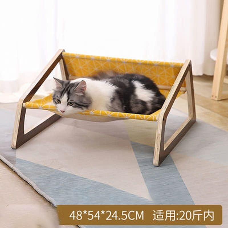 SCDZS חתול כלב מיטת בד מוגברת ספה מעץ מוצק