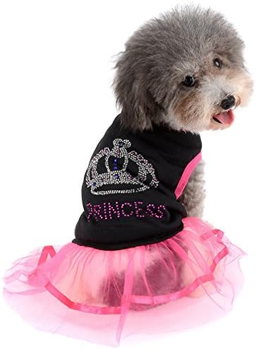 רנפי ריינסטון נסיכת כלב שמלת תחרה טוטו אפוד חצאית עבור קטן כלב חתול ילדה הלבשה גודל