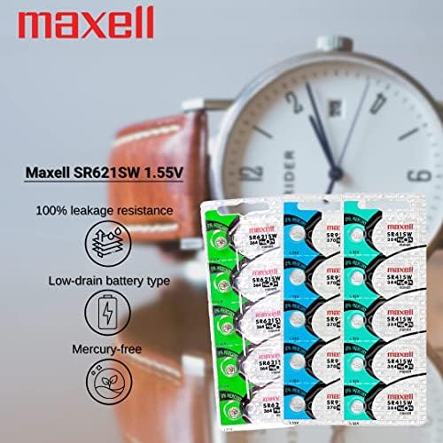 Maxell Watch כפתור סוללה תא SR621SW SR-621SW 364