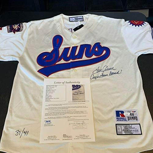 טום סיבר היפה חתם 1966 ג'קסונוויל סאנס ג'רזי ליגה מינורית JSA & PSA - חתימות MLB גופיות