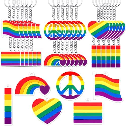 36 חבילות קשת גאווה מפתחות מפתחות הומוסקסואלים דגל הקשת דגל דש מחזיקי מפתחות להטבים להטבים דגל אהבה היא