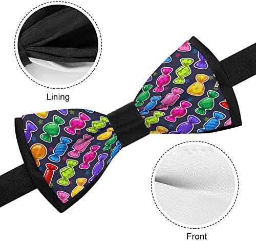 צבעוני סוכריות גברים של מראש קשור עניבות פרפר מתכוונן מודפס חידוש עניבה