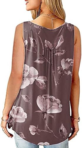 חולצות קיץ של Akollsppnsy לנשים באביב 2023 חולצות צווארון כפתור ללא שרוולים פרחים עובדות נשים קץ