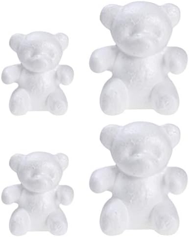 AMOSFUN 8 יחידות דוב קצף כדורי טדי כדורי מלאכה דובים דובים- יצרנית מסודרת DIY דוגמנות קצף לבן עכבה בעבודת